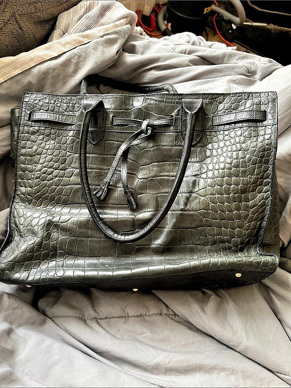 Dooney & Bourke Crocodile-Embossed Tote in Green